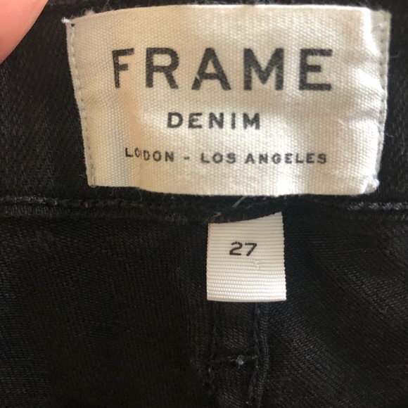 🧺FRAME Denim Herring Black Denim Ali High Rise Skinny Jeans, size 27 - Picture 6 of 9